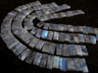 Natural White rainbow Moonstone Baguette Shape 15-20mm Beads strand 8''long