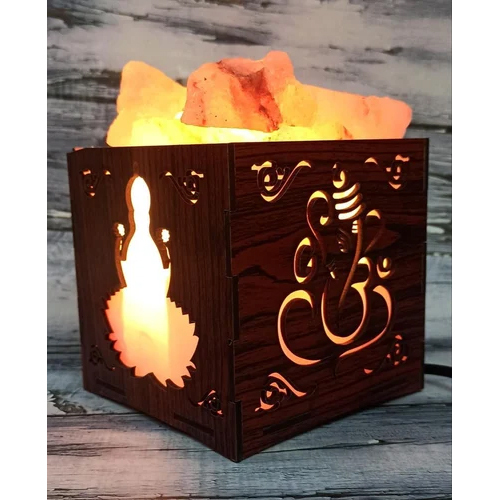 Laxmi Ganesh Himalayan Rock Salt Lamp Basket