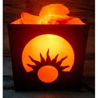Bhagwan Surya Himalayan Rock Salt Lamp Basket - Natural Rock Salt, Various Sizes, Warm Yellow Light, Electric Power Source, Moisture-free