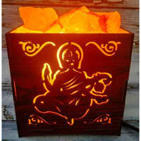 Saraswati Rock Salt Lamp Basket - Natural Himalayan Rock Salt, 10x10 Inches, Warm Yellow Light | Electric Power, Raw Form, Moisture-free