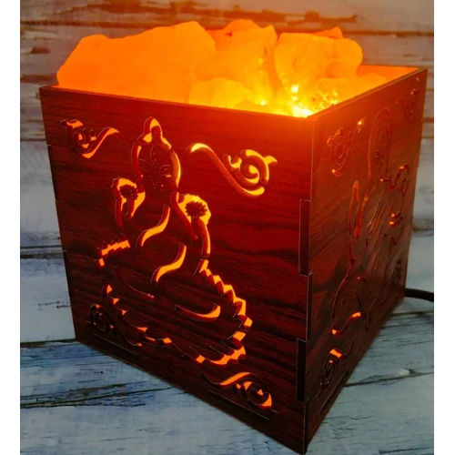 Lakshmi Rock Salt Lamp Basket - Color: Warm Yellow Color Light