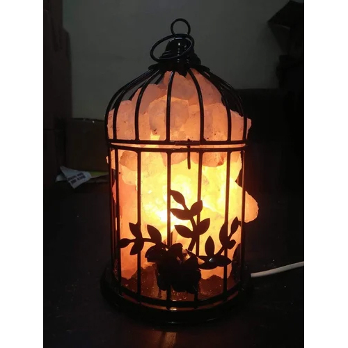 Himalayan Rock Salt Bird Cage Lamp