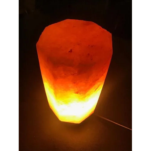 Octagon Shape Rock Salt Lamp - Color: Warm Yellow Color Light