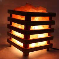 Himalayan Salt Lamp Basket - Natural Rock Salt, 10x10 Inches, Warm Yellow Light | Electric Power Source, Air Purifying, Handmade Design