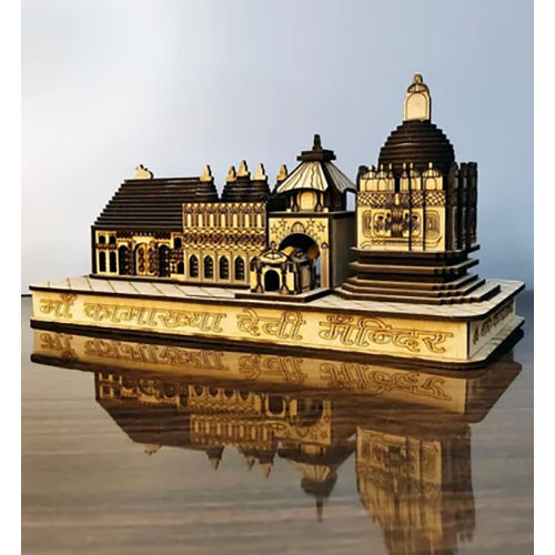 Ma Kamakhya Devi Wooden Temple 3D Model - Color: Brown