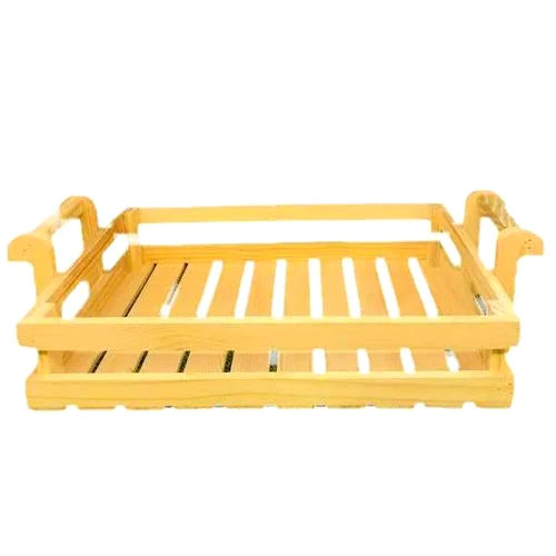 Pine Wood Tray For Hamper - Finish: Polished