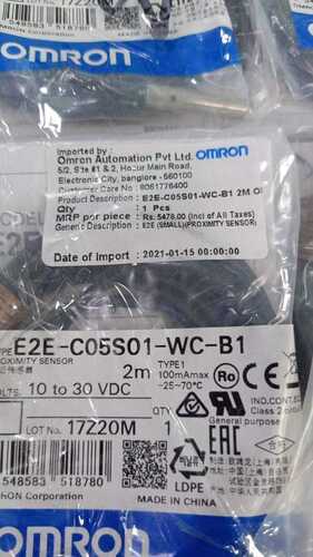 OMRON PROXIMITY SENSOR, E2E-C05S01-WC-B1(10-30 VDC)