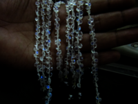 Natural White Rainbow Moonstone 4 to 8mm Heart shape Beads Strand 8''long