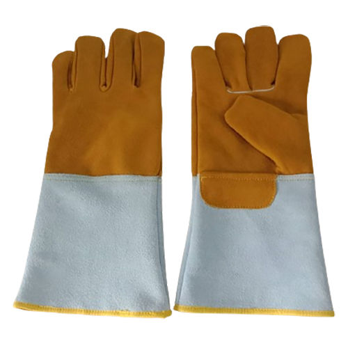 Leather Welding Hand Gloves - Pattern: Plain