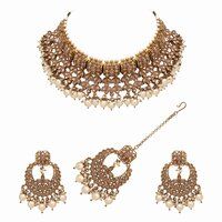 Bridal jewelry set| Wedding Collection | Reverse AD Necklace| Choker Necklace set| Reverse AD Stone| Mehandi Plated