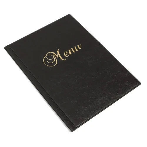 Hotel Menu Leather Folder - Color: Black