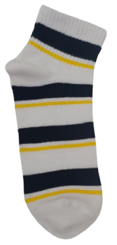 YELLOW NAVY AND WHITE ANKLE SOCKS