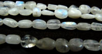 Natural white Rainbow Moonstone Nugget Plain Beads 10 to15mm Strand 8''