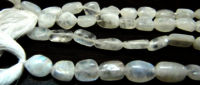 Natural white Rainbow Moonstone Nugget Plain Beads 10 to15mm Strand 8''