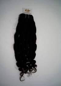 Black Indian Remy Roll Curly Human Hair Weft Extension