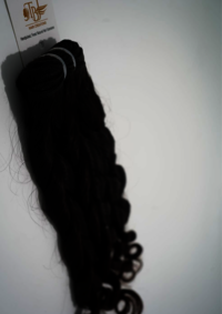 Black Indian Remy Roll Curly Human Hair Weft Extension