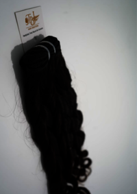 Black Indian Remy Roll Curly Human Hair Weft Extension