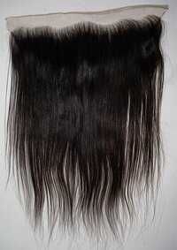 Black Temple Donated Straight Human Hair Lace Frontal