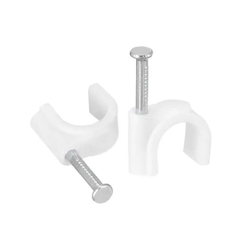 Nail Cable Clip Saddle - Color: White