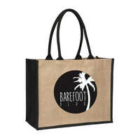 Exhibition Jute Bag - Jute Material, 15x12 Inches, Brown Color | Spacious, Eco-friendly Shopping Accessory With Unique Printed Pattern