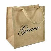Organic Jute Bag - Jute Material, Brown Color, Printed Pattern | Durable, Eco-Friendly, Versatile for Shopping, Beach Trips, and Daily Errands