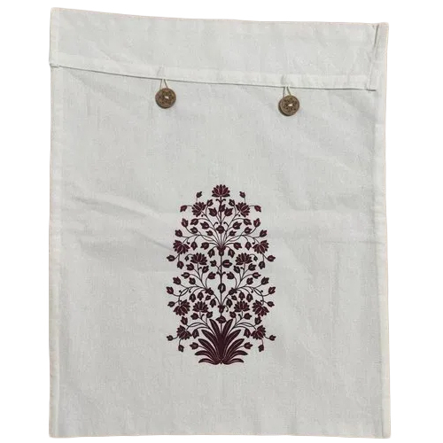 White Cotton Saree Cover Bag