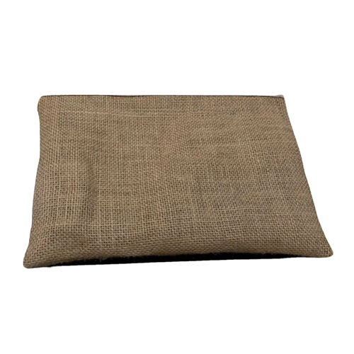 Jute Zipper Pouch - Color: Brown