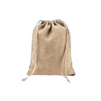 Jute Drawstring Pouch - Jute Material, Brown Color, Plain Design | Eco-friendly Shopping Solution, Secure Drawstring Closure, Reusable Accessory