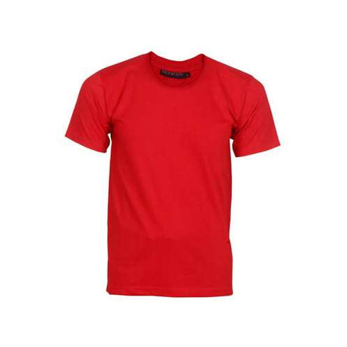 Red Round Neck T-Shirt - Pattern: Plain