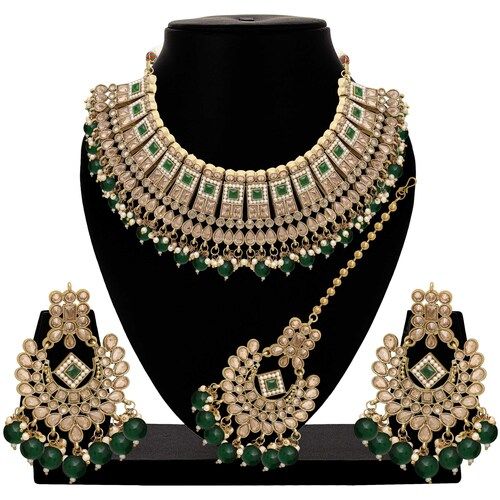 Wedding Collection| Reverse AD Necklace| Bridal Necklace set| Mehandi Plated| Choker Necklace set| Necklace set for women