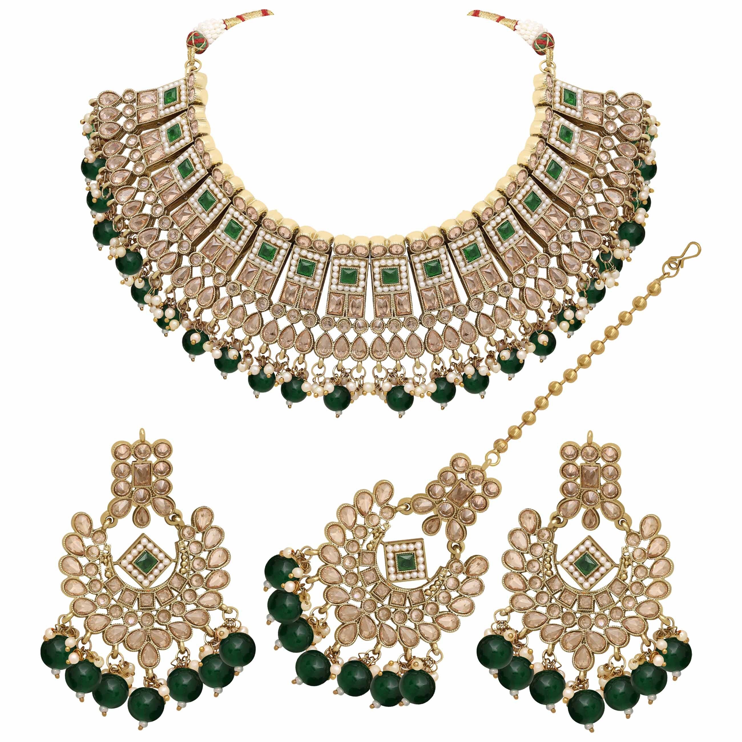 Wedding Collection| Reverse AD Necklace| Bridal Necklace set| Mehandi Plated| Choker Necklace set| Necklace set for women