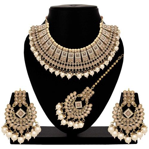 Traditional Wedding Collection| Bridal Jewellery set| Reverse AD Necklace| Mehandi Plated| Reverse AD Stone|gift for women