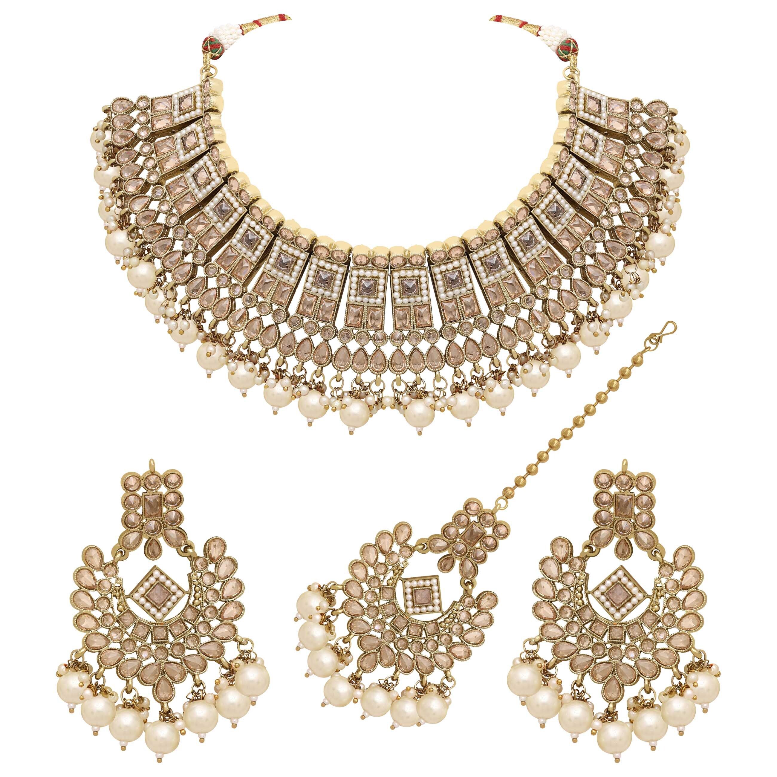 Traditional Wedding Collection| Bridal Jewellery set| Reverse AD Necklace| Mehandi Plated| Reverse AD Stone|gift for women