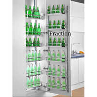 Pull Out Kitchen Pantry Unit Flatline Chrome - Color: White