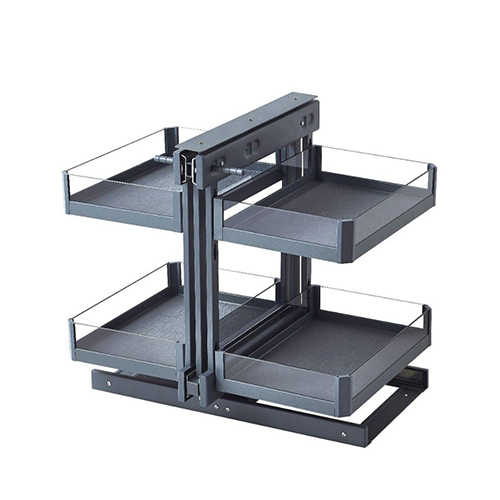 Glass Universal Magic Corner Kitchen Unit - Color: Grey