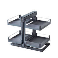 Glass Universal Magic Corner Kitchen Unit - Color: Grey