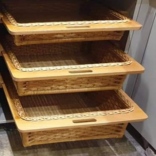 Pvc Kitchen Wicker Basket - Color: Brown