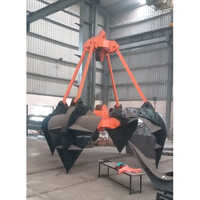 Hydraulic Scrap Grapple Machine - Color: Orange