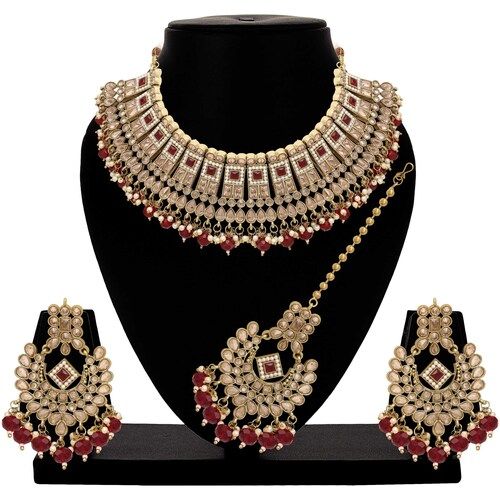 Traditional Wedding Collection |Mehandi Plated |Bridal Necklace set| Choker Necklace set| Reverse AD Stone| gift for women