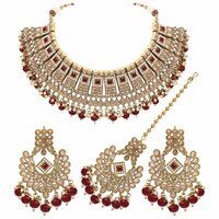 Traditional Wedding Collection |Mehandi Plated |Bridal Necklace set| Choker Necklace set| Reverse AD Stone| gift for women