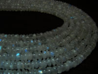 Natural White Rainbow Moonstone Rondelle Plain Beads 6-7mm Strand 13''long