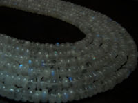 Natural White Rainbow Moonstone Rondelle Plain Beads 6-7mm Strand 13''long