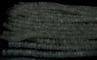 Natural White Rainbow Moonstone Rondelle Plain Beads 6-7mm Strand 13''long