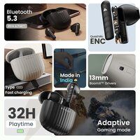 Boult Audio Newly Launched K20 Bluetooth Truly Wireless in Ear Earbuds with 32H Playtime (Black)