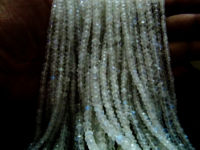 Natural White Rainbow Moonstone Rondelle Faceted Beads 3 to 6mm Strand 13''