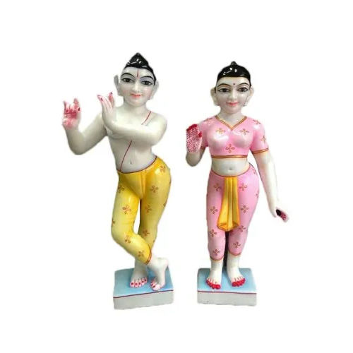 5Inch Marble Iskcon Radha Krishna Statue - Feature: Easy To Clean