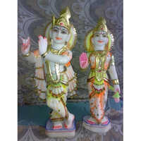 Multicolor Marble Radha Krishna Statue - Feature: Moisture Proof
