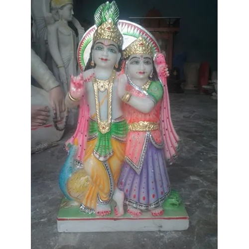 Small Size Marble Radha Krishna Statue