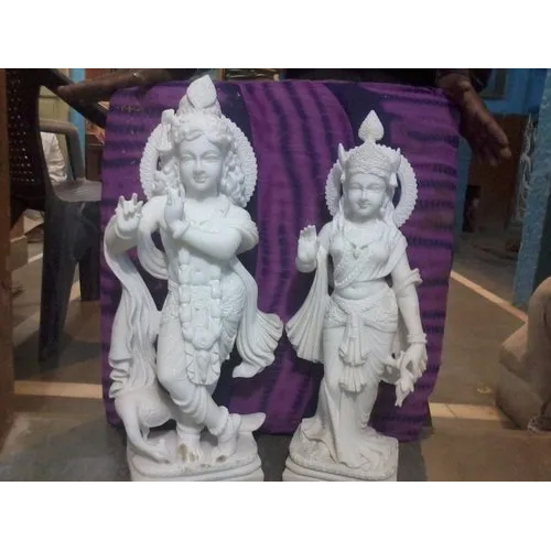 White Marble Radha Krishna Statue