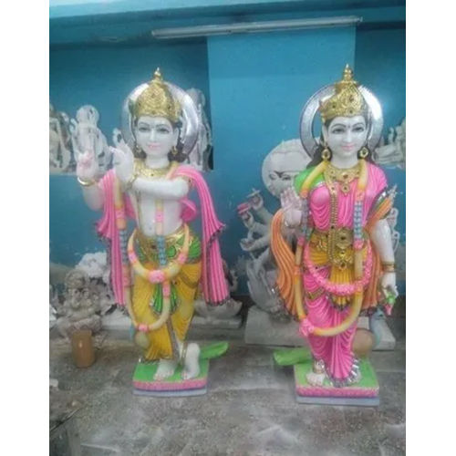 1Feet Radha Krishna Marble Statue - Feature: Washable